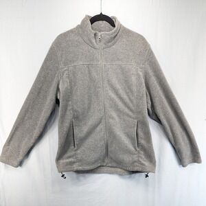 Naturals Reflections‎ Gray Full Zip Fleece Jacket Women's Plus Size 1X